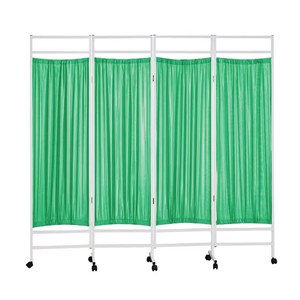 Divisorio Mobile in Tessuto con Ruote Verdi Mediche - Pieghevole, in Ferro, Certificato CE, Garanzia 3 Anni, per Ospedali/Cliniche/Saloni di Bellezza - Product Image 1