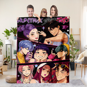 Couverture décorative en flanelle imprimée Kpop Demon Hunters, dessin animé Kawaii, anime, literie personnalisée pour enfants et bébés - Product Image 6