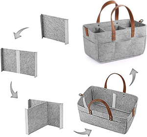 Organisateur de couches pour bébé - Panier de rangement portable pour la crèche, panier de rangement pour voiture, sac fourre-tout pour lingettes et jouets - Product Image 5