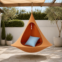 Fauteuil suspendu en toile Oxford de 1 m avec structure métallique pour patio extérieur, jardin, détente, chaise longue portable