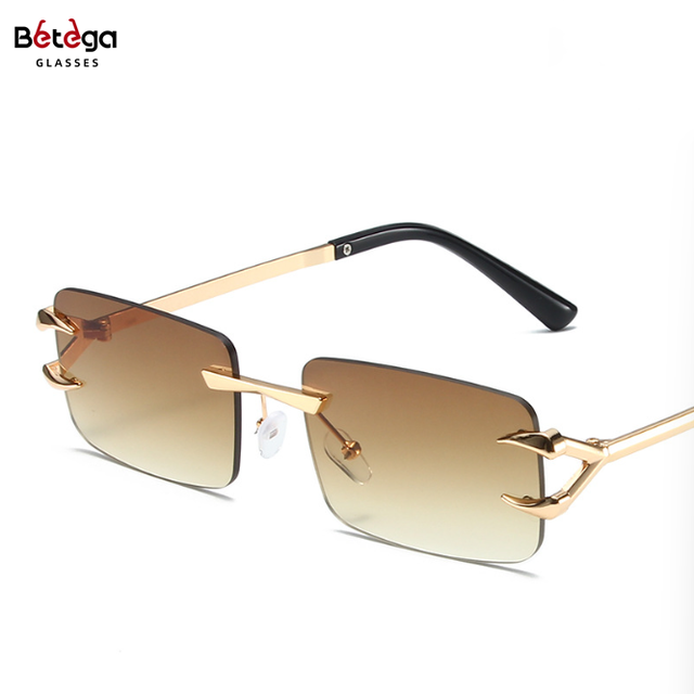 Bettega New Style Edge-cut Frameless Sunglasses with Devil's Claw Frame Fashionable Eye-catching square Rimless Sun protection
