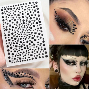 Pegatinas de Tatuajes Temporales 3D con Joyas Faciales, Diamantes de Imitación Redondos <span class=keywords><strong>para</strong></span> Maquillaje de Fiesta, Calcomanías Corporales DIY con Diamantes - Product Image 5
