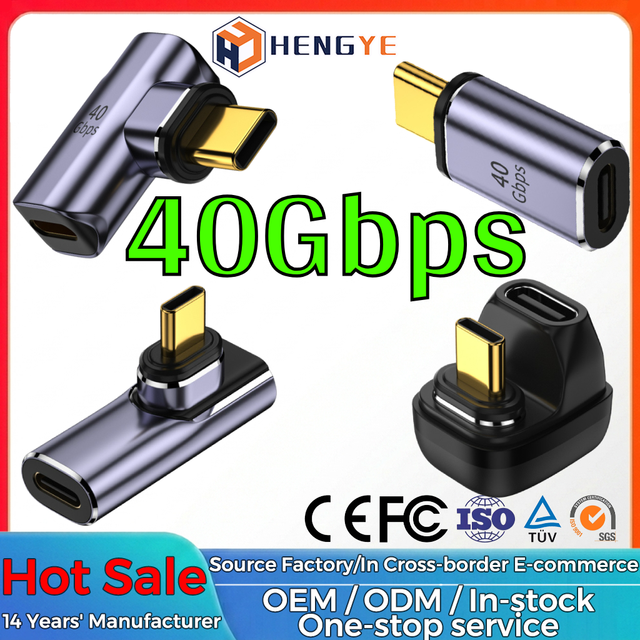 ODM OEM 180 Degree Corner Back Wiring 100W Fast Charging Design USB to Type C OTG Cable Adapter