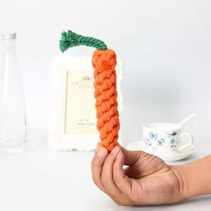 Juguetes de Cuerda de Algodón para Mascotas, Juguetes Masticables de Zanahoria para Perros, para Limpiar y Limar los Dientes, Juguetes Interactivos para Perros - Product Image 4