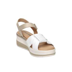Valleverde Donna Sandalwood White Beige 5.5 Cm <b>Wedge</b> Heel Size 36 Women's <b>Sandals</b> - Product Image 4