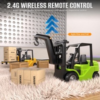 Camion de chantier télécommandé 2-en-1 transformable en chariot élévateur et en grue, en alliage, à l'échelle 1:64, avec double mode de commande (à distance et via application)
