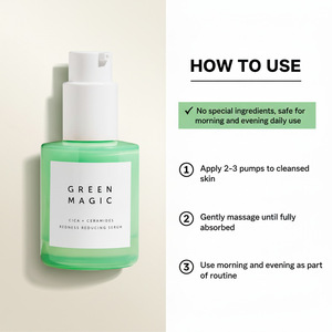 Vegan Calming Sensitive Skin Green Magic Anti Acne Redness Reducing Face Serum with Cica Ceramide <b>Moisturizing</b> Whitening Serum - Product Image 4