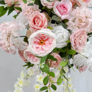 Fond de décoration de mariage de haute qualité de fleurs Toile de fond murale de fleurs en soie personnalisée en usine - Product Image 5