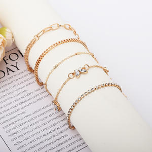 Fashion Jewelry <b>Sets</b> <b>Bracelet</b> <b>Set</b> Copper Alloy Crystal Rhinestone Butterfly Charm Women's Party Wear 5 Piece Collection - Product Image 2