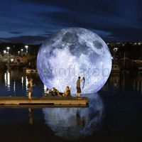 Ballon de lune gonflable géant de 6m Led modèle de boule de lune gonflable de fête à thème d'espace d'événement