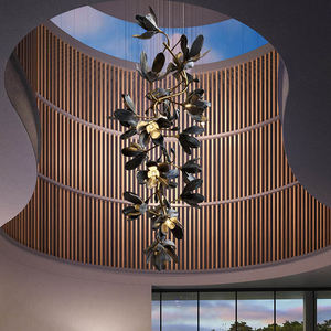 Customizable Modern Nordic LED Metal Glass <strong>Chandelier</strong> Contemporary Floral Design For Hotel Ballrooms Long Pendant Lights