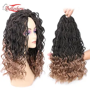 Hot sell 14'' Crochet twist braid hair braiding hair synthetic hair extensions curly Senegalese twist weave