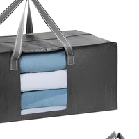 Lot de 2 sacs de déménagement légers en polypropylène imperméables avec fenêtre transparente, capacité de 50 livres, pour le rangement de Noël