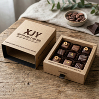 XJY Logo personnalisé bas quantité minimale de commande carton d'impression offset boîte en papier recyclé manchon chocolat tiroir cadeau coulissant