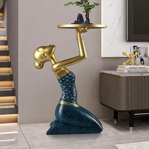 Scultura Creativa di Ragazza Africana in Resina, Oggetto Decorativo per Soggiorno, Ufficio, Arredamento Casa, Regalo - Product Image 5