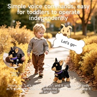 Tumama Kids : Jouet chien robot réaliste en peluche, compagnon électronique, chien de compagnie qui chante et marche, contrôlé par la voix, pour enfants