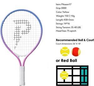 PIKASEN Raquette de <span class=keywords><strong>tennis</strong></span> pour enfants de 17 "Meilleur <span class=keywords><strong>kit</strong></span> de démarrage pour enfants de 2 à 4 ans avec sac à bandoulière <span class=keywords><strong>Mini</strong></span> raquette de <span class=keywords><strong>tennis</strong></span> pour tout-petits - Product Image 2