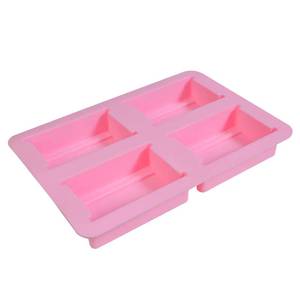 MUYULINS Factory 4-Cavity Reusable Rectangular Maker LFGB Platinum Non-Stick BPA-Free <b>Silicone</b> Soap Mold - Product Image 6