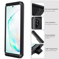Étui en métal robuste de qualité militaire pour Samsung Note10 Plus, coque antichoc, étui étanche
