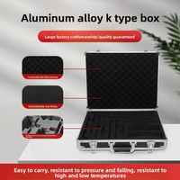 Boîte à outils/coffret à instruments rectangulaire multifonctionnel de type K en alliage d'aluminium avec doublure en velours noir, grand modèle à cadre gris