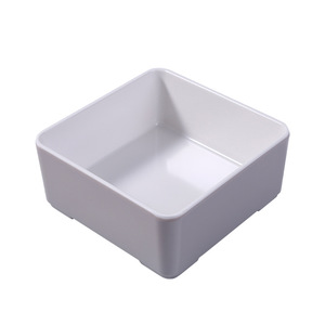 Square Deep Plate S171 Food Grade Melamine Stackable For Hotel Use White Gray Black - Product Image 1