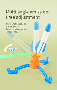 Juguete de Catapulta para Niños, de Empuje con el Pie, para Interiores y Exteriores, Cohete con Lanzador Simple y Doble, Cohete Luminoso, Cañón de Cohetes Voladores - Product Image 3