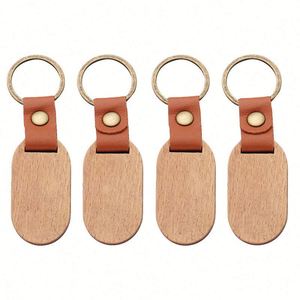 Wooden Keychain Blanks Diy Crafting Rustic Wood <b>Key</b> <b>Ring</b> Pendants Personalization for Tags <b>Bag</b> Promotion Gift - Product Image 2