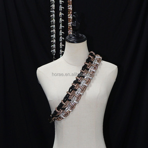 RS650 Custom Luxury Rhinestone Rope <strong>Diamond</strong> <strong>Braided</strong> Handbag Phone Shoulder Crossbody Straps - Product Image 3