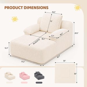 Canapé-lit OEM, Chaise longue, Canapé compressé, Canapé simple rembourré en mousse haute densité, Fauteuil de lecture - Product Image 5