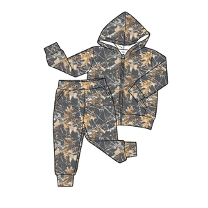 Wholesale Toddler <b>Boys</b> Camouflage Deer Hunting Hoodie Set Spandex/Polyester Green Buck Print Zip-<b>Up</b> Hoodie + Joggers Kids - Product Image 6