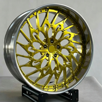 Jantes en alliage d'aluminium forgé à deux pièces, finition chrome doré, 24 et 26 pouces, compatibles avec Chevy C10, Cutlass, Impala, Monte Carlo