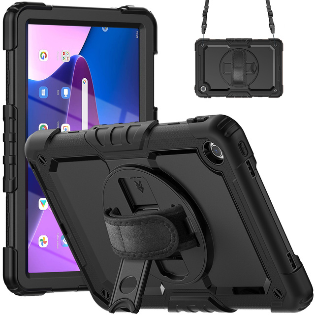 Wholesale Tablet Cases for Lenovo Tab M10 Plus 3rd 10.6 Inch with Screen Protector Shoulder Strap Shockproof Rugged Cover Case