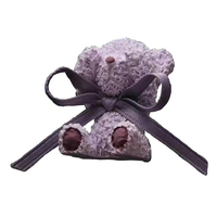 Diffuseur d'arôme en gypse pour voiture, motif ours violet de dessin animé mignon avec nœud, clip de ventilation, ornement parfumé, décoration intérieure automobile, parfum
