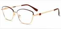 Monture de lunettes œil-de-chat en métal faite à la main, optique de haute qualité, à monture complète, pour toutes les formes de visage, pour femmes
