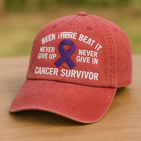 Chapeau de sensibilisation au cancer du sein Chapeau brodé de ruban rose