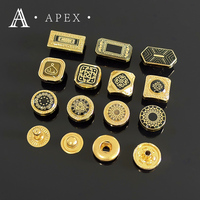 Fabricant de boutons APEX motif personnalisé Logo rond en alliage de zinc métal doré 4 parties bouton pression Jubbah bouton pression pour vêtements