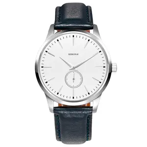 Orologio al quarzo classico da <span class=keywords><strong>uomo</strong></span> sottile <span class=keywords><strong>con</strong></span> quadrante argentato e <span class=keywords><strong>cinturino</strong></span> <span class=keywords><strong>in</strong></span> <span class=keywords><strong>pelle</strong></span> alla moda orologio da polso impermeabile 5ATM - Product Image 1
