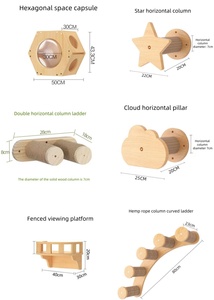 Support mural moderne de luxe pour chats Cadre d'escalade en bois et plateforme de saut Capsule spatiale classique <span class=keywords><strong>avec</strong></span> <span class=keywords><strong>poteau</strong></span> de maintien - Product Image 3