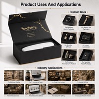 Boîte à fermeture magnétique en carton rigide noir de luxe personnalisée avec insert en EVA pour l'emballage d'appareils de beauté haut de gamme