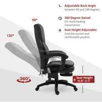 Chaise de bureau ergonomique moderne à dossier haut, confortable et réglable pour les études ou l'utilisation d'ordinateur