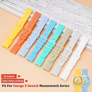 Correas de Reloj de Goma de 20 mm con Extremos Curvos en Varios Colores para Relojes <span class=keywords><strong>Swatch</strong></span> X <span class=keywords><strong>Omega</strong></span> Moonswatch, Correas para Relojes Rolex - Product Image 3
