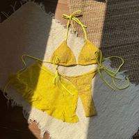 Dropshipping Kant Sexy Holle Doorzichtige Tweedelige Bikini 2025 Nieuwe Mode Spa Strandzwempak Aan Zee