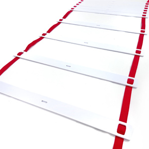 บันไดเชือก12ขั้นสำหรับฝึกฟุตบอลสีขาวและสีแดง - Product Image 5