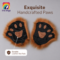 Ensemble d'oreilles et de queue de loup/renard pour costume d'Halloween, accessoire unisexe en peluche style dessin animé avec pince à cheveux pour fêtes cosplay