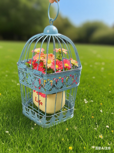 Cage à oiseaux moderne en métal de style antique pour décor de jardin, cage à oiseaux en métal pour jardinière - Product Image 2