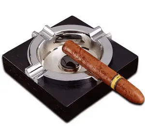 Made In China Black Lacquered Promotion Ashtray Wholesale Custom Made Wooden Cigar Ashtray