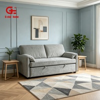 Canapé-lit sectionnel moderne pliable deux places en tissu gris foncé, convertible en futon pour appartement, chambre et salon