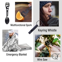 Kit de survie d'urgence DPT marron en gros avec trousse de premiers secours et sac tactique compact pour le camping, la randonnée et les secours en extérieur