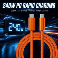 Câble USB C vers USB C 240W PD à charge rapide, tressé en nylon, avec puce E-Marker, pour MacBook Pro, iPad, Samsung, Xiaomi, Type-C OEM