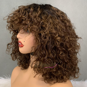 Pelucas Negras al por Mayor para Mujer, Peluca con Flequillo de Cabello Humano Sin Encaje, Peluca Bob Súper Doble, Muestras de Pelucas de Cabello Indio de Alta Calidad - Product Image 4